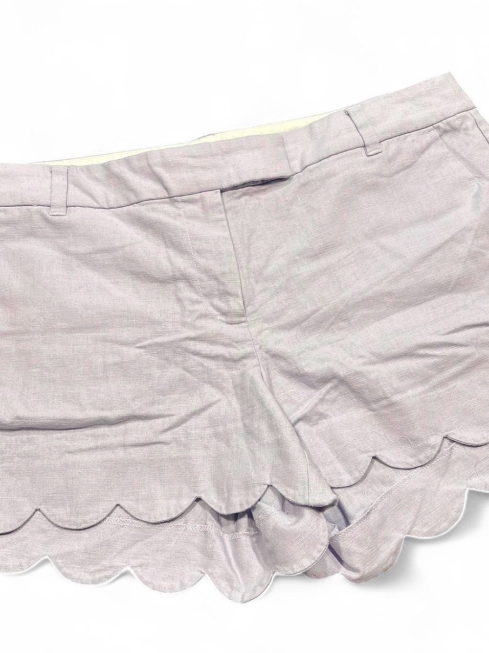 J. Crew Lavender Scallop Hem Shorts